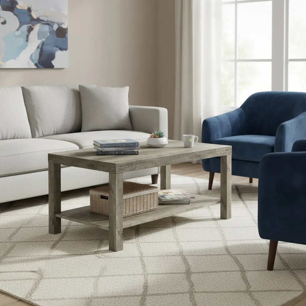 Tavolino con Mensola Legno Rovere