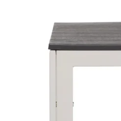 Tavolo da giardino in acciaio Bianco con Doghe Effetto Legno Antracite
