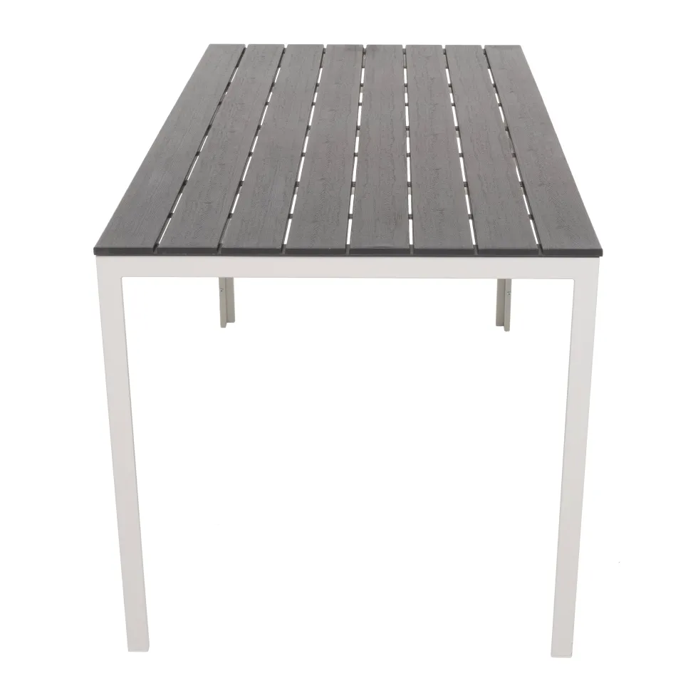 Tavolo da giardino in acciaio Bianco con Doghe Effetto Legno Antracite