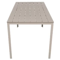 Tavolo da giardino in acciaio Beige con Doghe Effetto Legno Tortora
