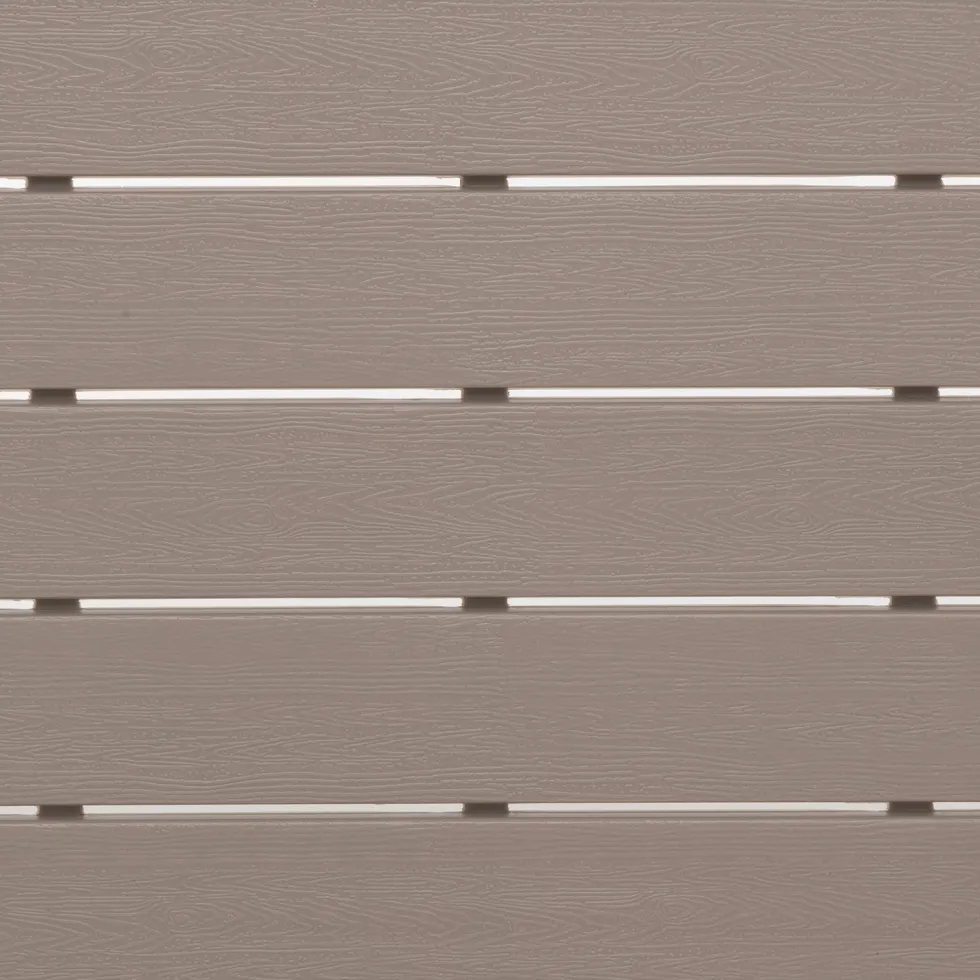 Tavolo da giardino in acciaio Beige con Doghe Effetto Legno Tortora