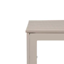 Tavolo da giardino in acciaio Beige con Doghe Effetto Legno Tortora
