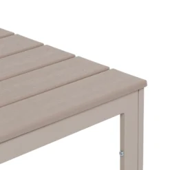 Tavolo da giardino in acciaio Beige con Doghe Effetto Legno Tortora