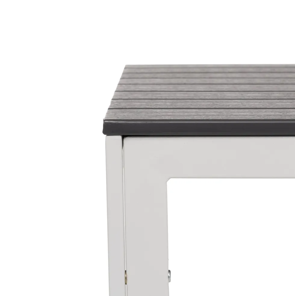 Tavolo da giardino in acciaio Bianco con Doghe Effetto Legno Antracite