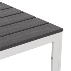 Tavolo da giardino in acciaio Bianco con Doghe Effetto Legno Antracite