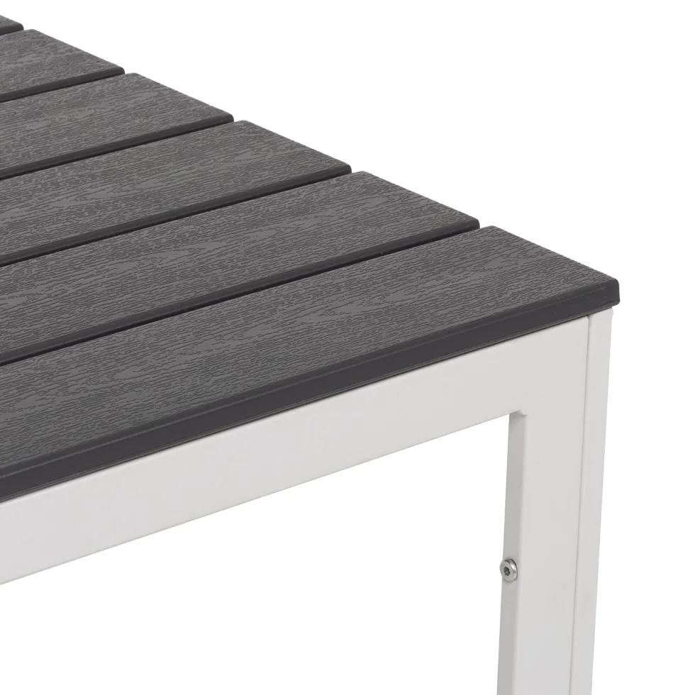 Tavolo da giardino in acciaio Bianco con Doghe Effetto Legno Antracite