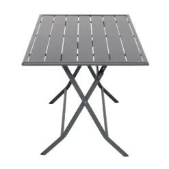 Tavolo da giardino pieghevole in acciaio Grigio 110x70cm