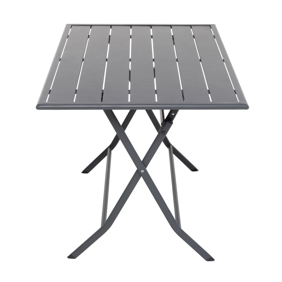 Tavolo da giardino pieghevole in acciaio Grigio 110x70cm