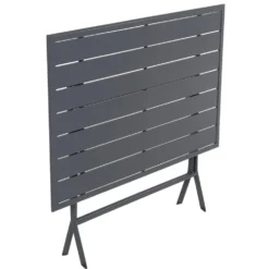 Tavolo da giardino pieghevole in acciaio Grigio 110x70cm