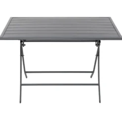 Tavolo da giardino pieghevole in acciaio Grigio 110x70cm