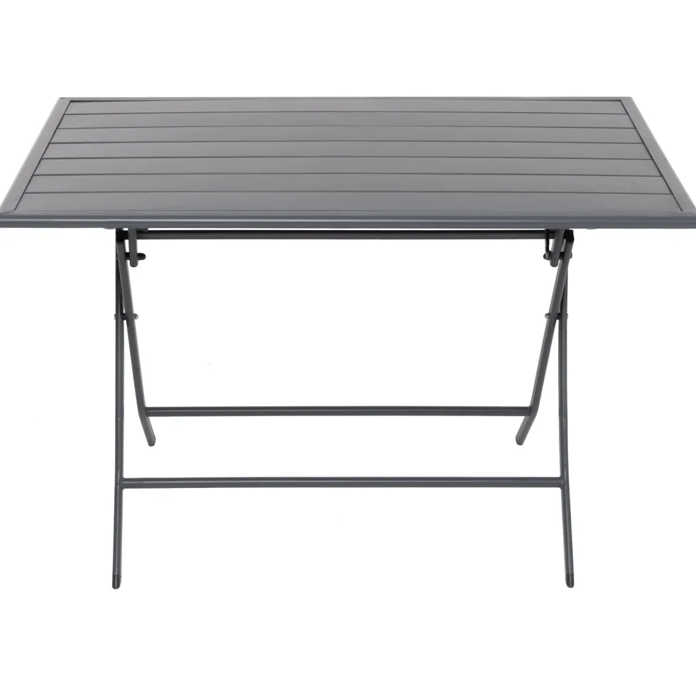 Tavolo da giardino pieghevole in acciaio Grigio 110x70cm