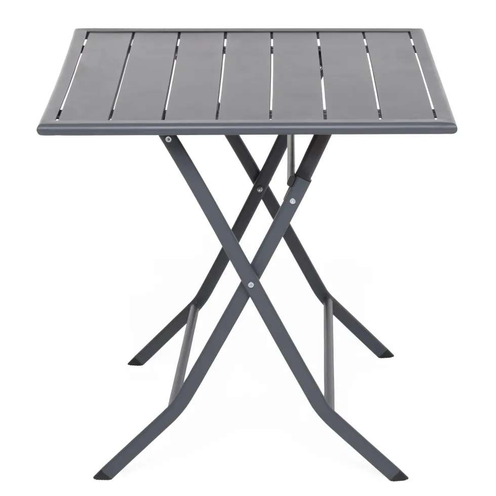 Tavolo da giardino pieghevole Quadrato in acciaio Grigio 60x60 cm
