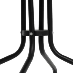 Tavolo da giardino Quadrato nero con top in vetro