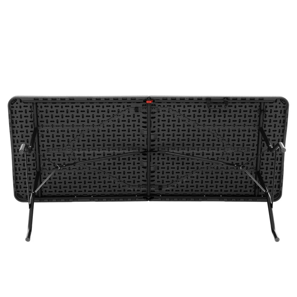 Tavolo da giardino Richiudibile Grigio con finitura effetto Rattan