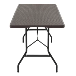 Tavolo da giardino Richiudibile Marrone con finitura effetto Rattan