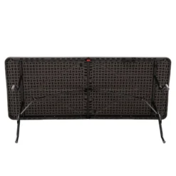 Tavolo da giardino Richiudibile Marrone con finitura effetto Rattan