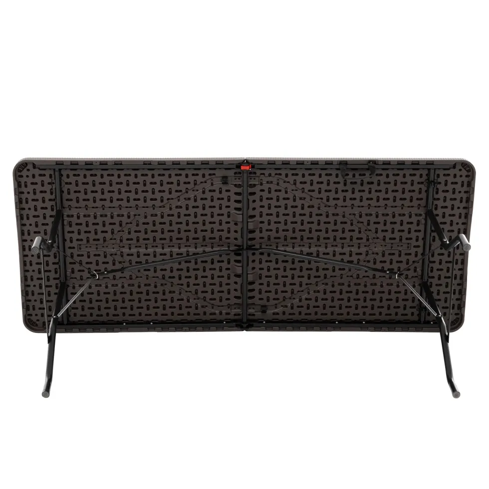 Tavolo da giardino Richiudibile Marrone con finitura effetto Rattan