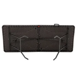 Tavolo da giardino Richiudibile Marrone con finitura effetto Rattan