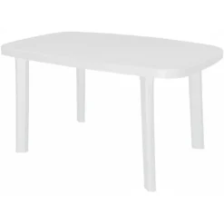 Tavolo Ovale Saint Moritz in Polipropilene Bianco 140x85 cm