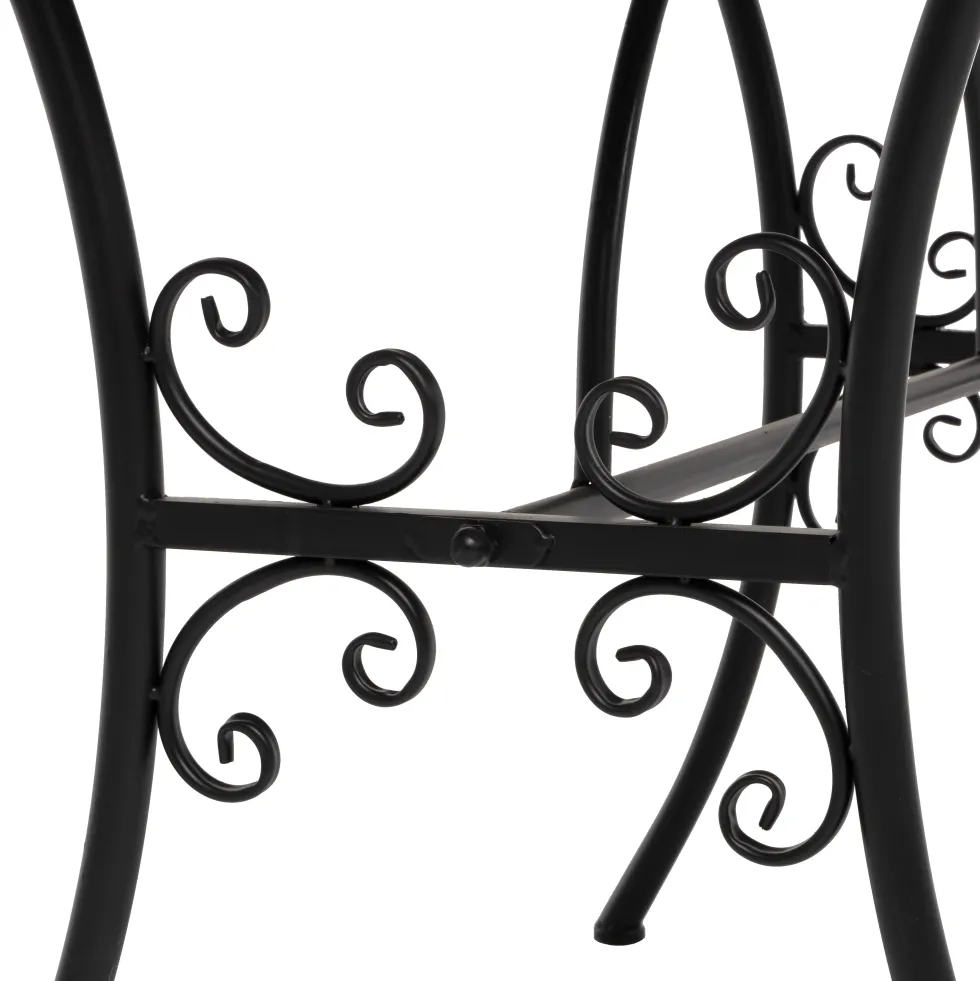 Tavolo Rettangolare in metallo nero con top maioliche