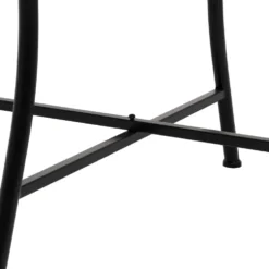 Tavolo Tondo in metallo nero con top maioliche Blu
