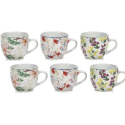 Tazzine da caffè in Porcellana Decorata Multicolor 9 cl