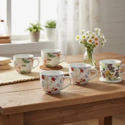 Tazzine da caffè in Porcellana Decorata Multicolor 9 cl