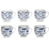 Tazzine da caffè in Porcellana Decoro Marino Blu 9 cl