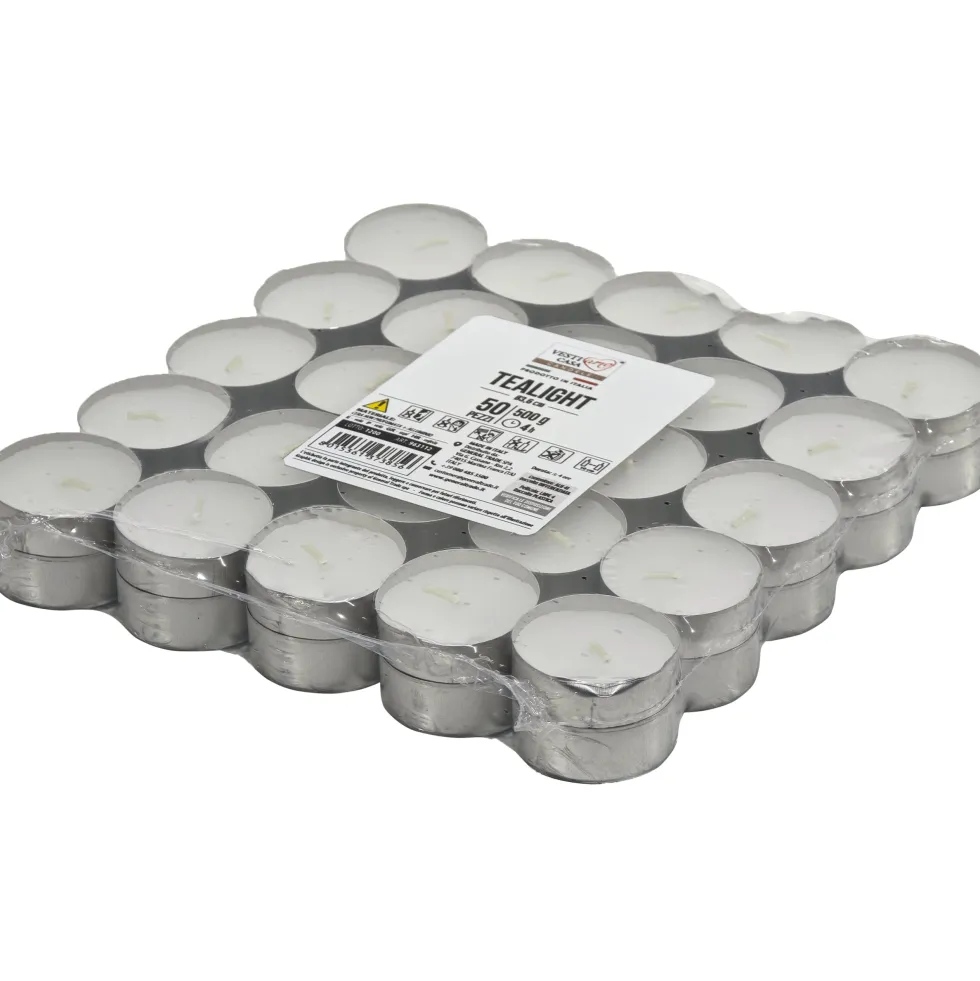 Tealight Candele Bianche non profumate in alluminio diametro 3,6 cm