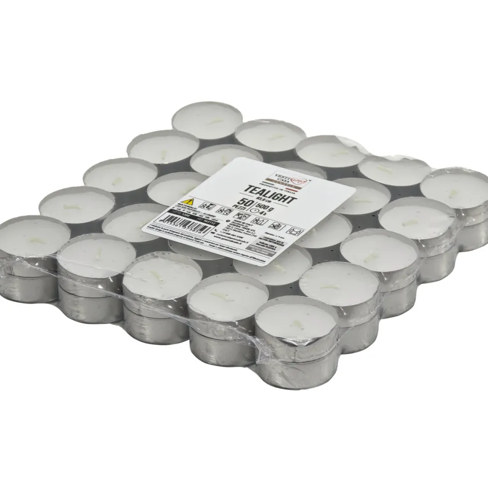 Tealight Candele Bianche non profumate in alluminio diametro 3,6 cm