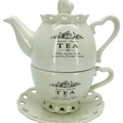 Teiera con tazza in ceramica