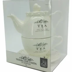 Teiera con tazza in ceramica