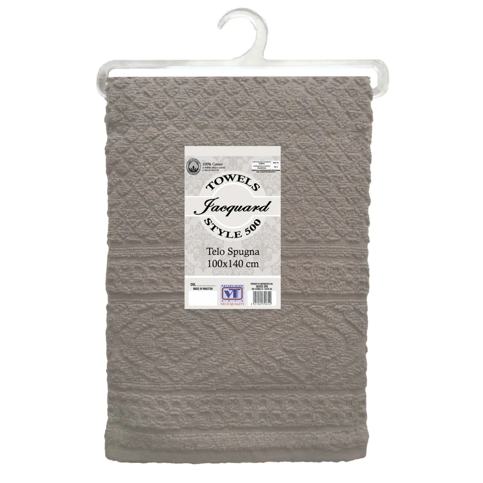 Telo in cotone Grigio Spugna 500 Style 100x140 cm