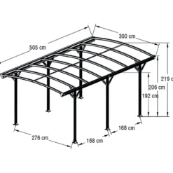 Tettoia per Auto in Policarbonato e Alluminio Carport Arco