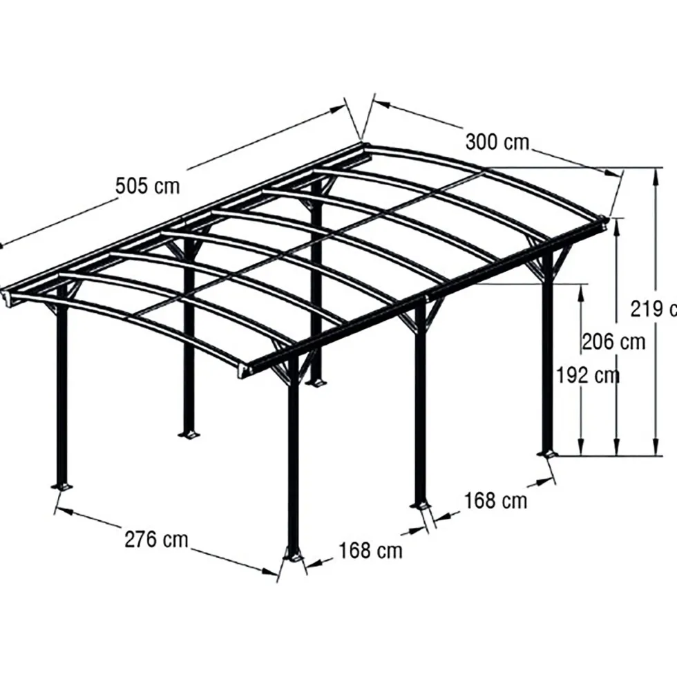 Tettoia per Auto in Policarbonato e Alluminio Carport Arco