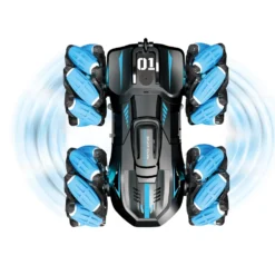 The Stunt Vehicle Racing con Radiocomando + Controller da Polso, Effetto Spray e Luci LED