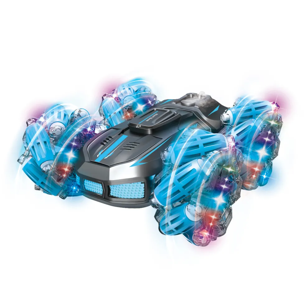 The Stunt Vehicle Racing con Radiocomando + Controller da Polso, Effetto Spray e Luci LED