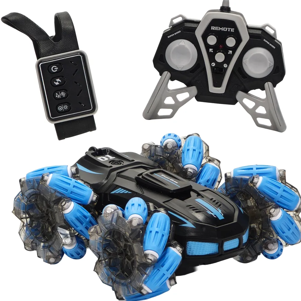 The Stunt Vehicle Racing con Radiocomando + Controller da Polso, Effetto Spray e Luci LED
