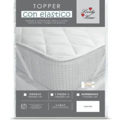 Topper trapuntato con elastici per letto singolo 90x200 cm