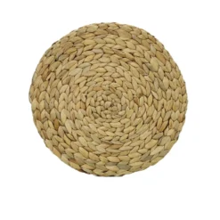 Tovaglietta Tonda Intrecciata in giacinto d'Acqua Naturale diametro 35 cm