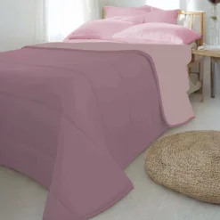 Trapunta Letto Singolo Bicolor Style Malva e Cipria 150x240 cm