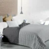 Trapunta Matrimoniale Bicolore Grigio e Antracite 250x250 cm