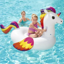 Unicorno gonfiabile Fantasy Cavalcabile per bambini 163x110x95,5 cm