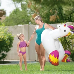 Unicorno gonfiabile Fantasy Cavalcabile per bambini 163x110x95,5 cm