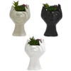 Vaso con Pianta Artificiale Mani Decorativa in Cemento h20 cm