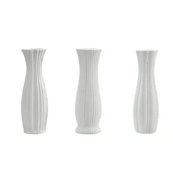 Vaso Decorativo in Argilla Bianco h45 cm diametro 14 cm