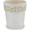 Vaso decorato Cloe in plastica bianco con riserva d'acqua