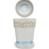 Vaso decorato Cloe in plastica bianco con riserva d'acqua