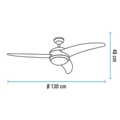 Ventilatore da Soffitto con Plafoniera Evolution Fan-Wood