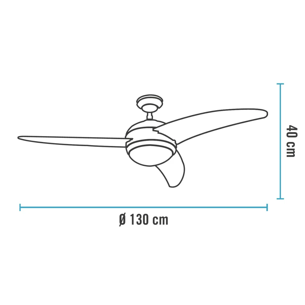 Ventilatore da Soffitto con Plafoniera Evolution Fan-Wood